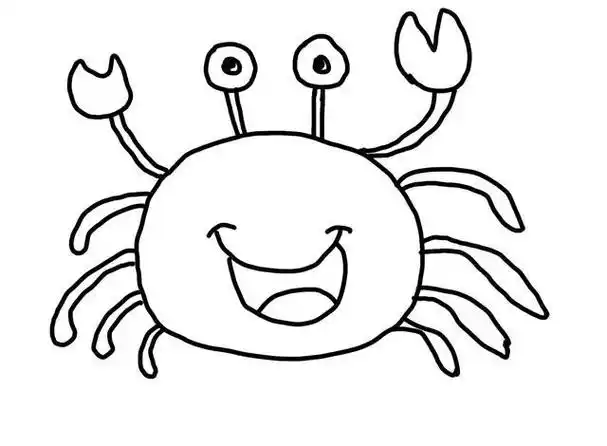 简笔画步骤图教学儿童都喜欢的卡通可爱的小螃蟹7步立马学会