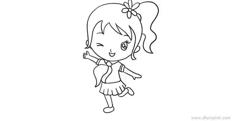 画人女孩儿童画怎么画 画人女孩简笔画简单