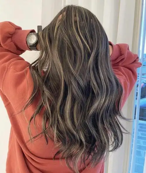 高级感混血色挑染满满ins风超级百搭发色