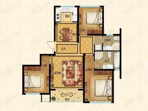 绿城·玫瑰园g3户型户型图