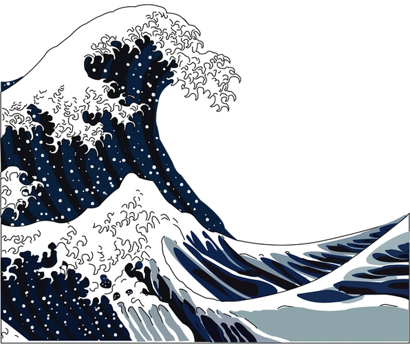 日式 浪花 波浪png