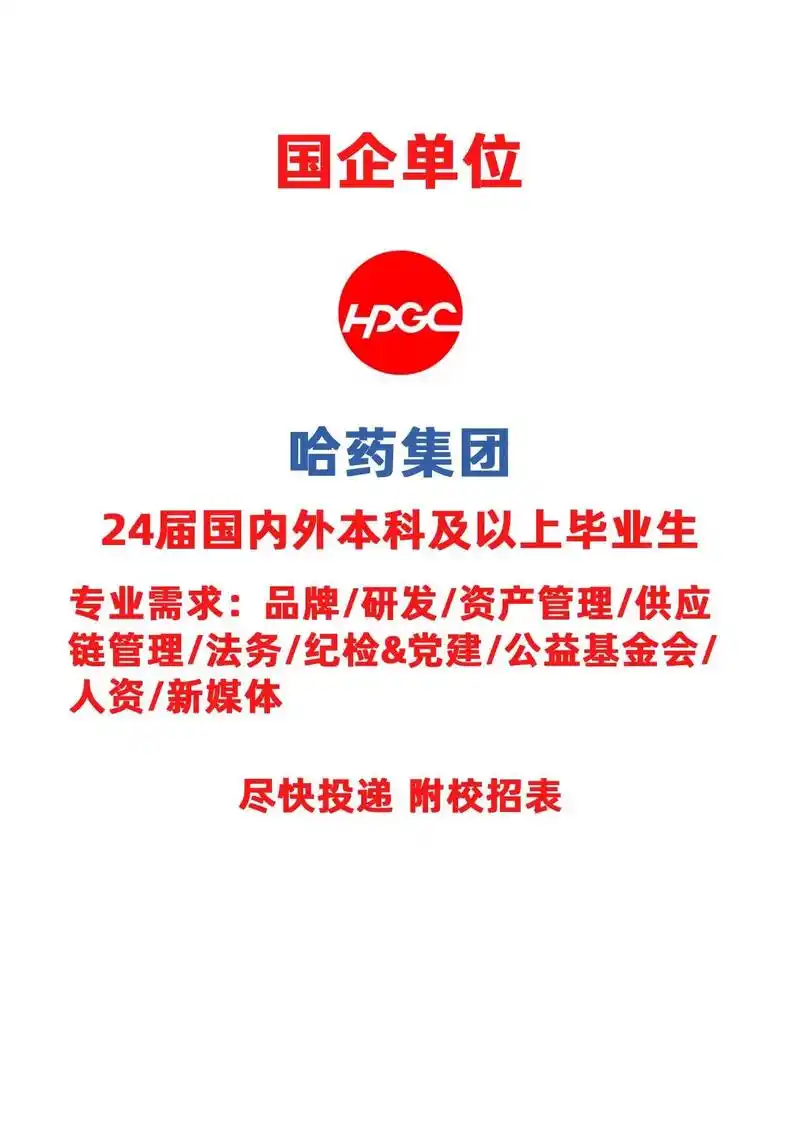 哈药集团2023年暑期实习生招募.国企成员哈药集团,面向24 - 抖音
