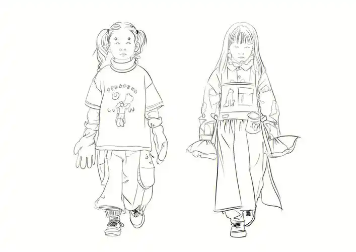 童装  #服装设计草稿成衣临摹