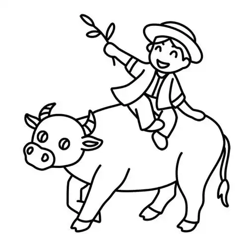 牛背上牧童简笔画步骤图,图片,简笔画-学笔画