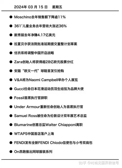 73 财报数据73moschino去年销售额下降逾11%时尚无国界获悉