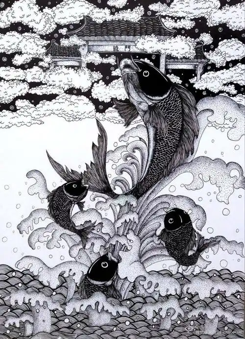 大鱼带着小鱼跃龙门啦