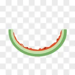 手绘卡通西瓜皮素材