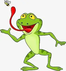 卡通青蛙吃虫子