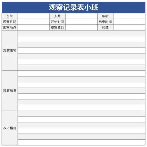 个案观察记录表小班下载excel模板免费下载由下载之家为您提供,源文件