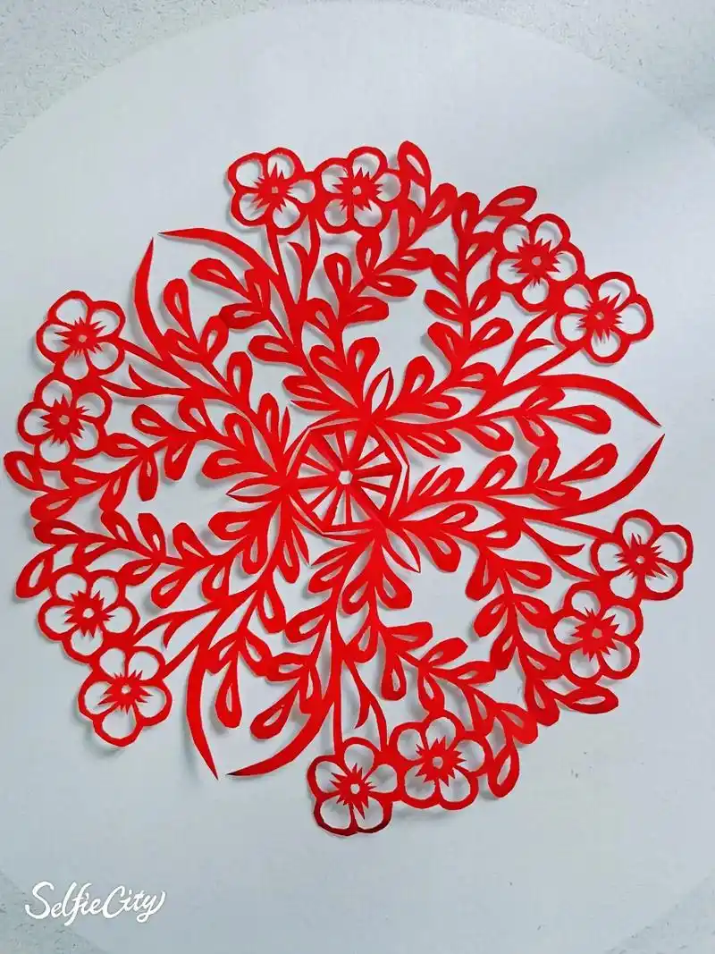 剪纸 #剪纸教程 简单的六折团花,喜欢一起来练习吧! - 抖音