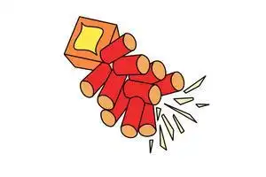 烟花爆竹鞭炮简笔画