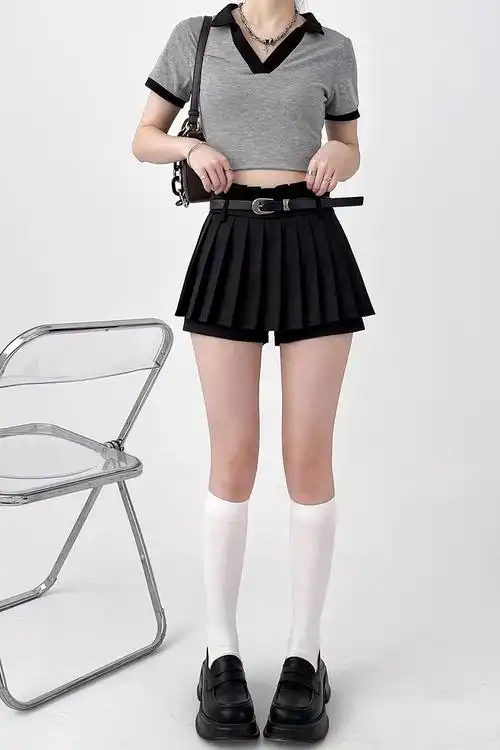 jk制服衬衫jk百褶裙女春夏季半身裙小个子裙子性感辣妹a字短裙裤 - 17