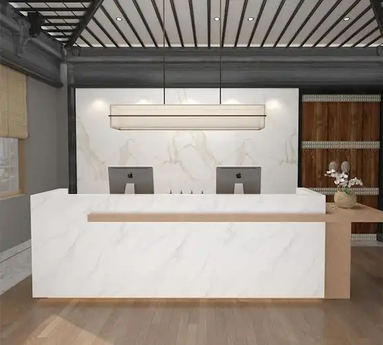 店铺简约前台柜接待台大理石前台柜接待