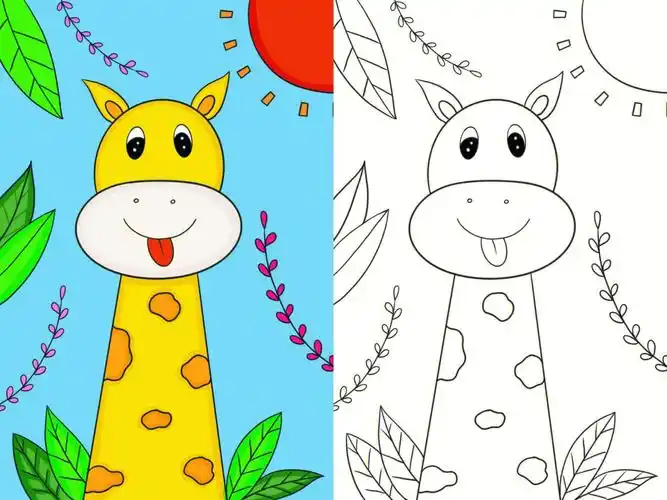 长颈鹿儿童画含步骤图