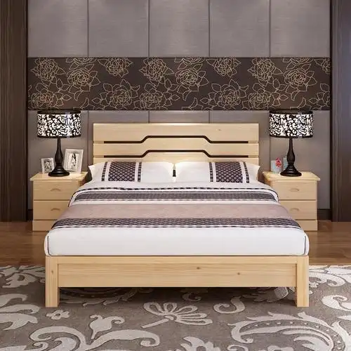 8卧室双人床儿童床1.5松木可定制员工床