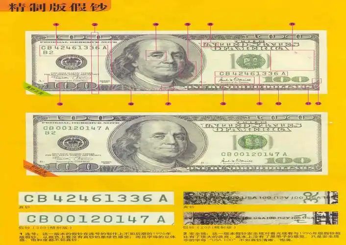 最新彩版100美元的真伪鉴别