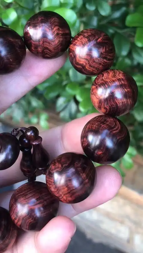 海南黄花梨紫油梨水波纹2.0手串