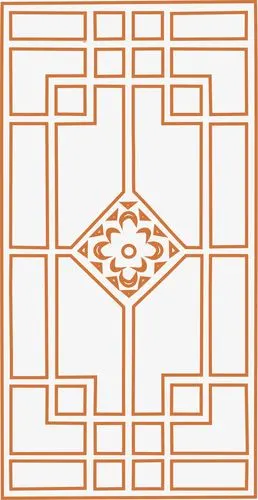 矩形镂空窗户夜景