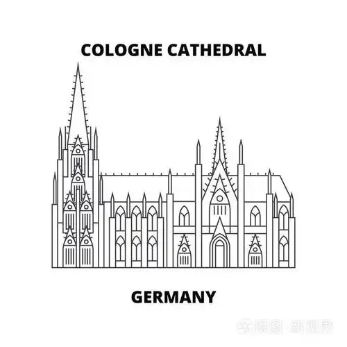 科隆大教堂德国线性向量标志, 标志, 例证插画-正版商用图片1s2el6-摄