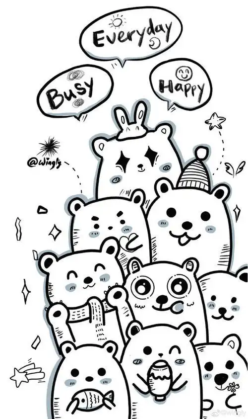 和插画师lemao一起画起来冲鸭78治愈简笔画超话67676767