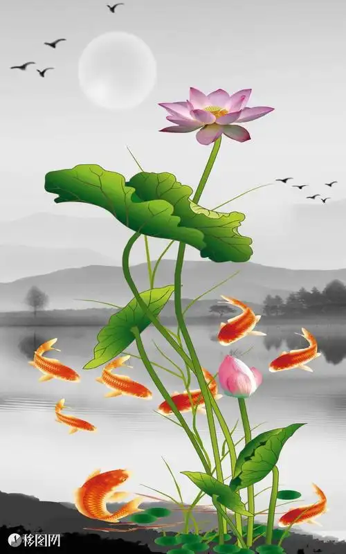 荷花鲤鱼玄关