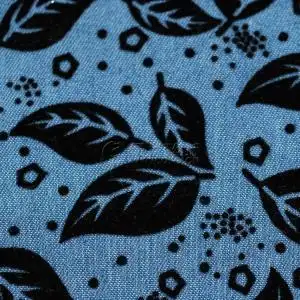 2019新款牛仔无弹布时尚花纹植绒面料女装牛仔外套裙装面料