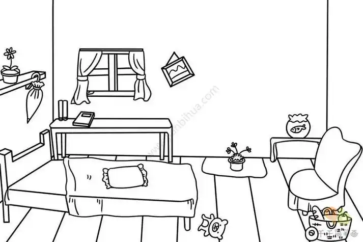 房间简笔画步骤图 可以让我们身心放松的家儿童画简笔画