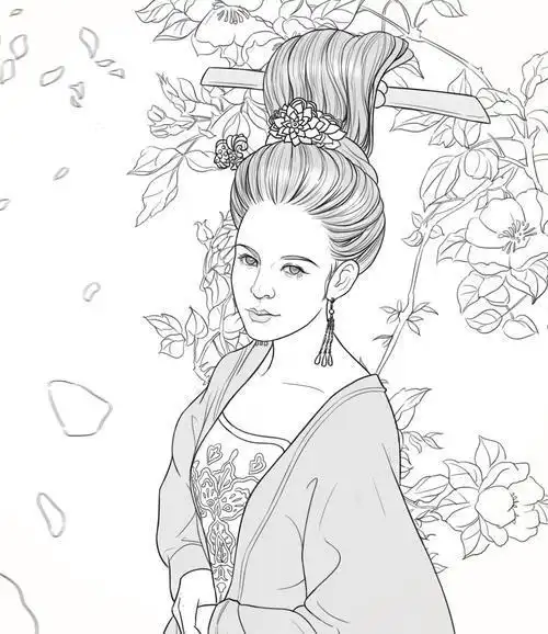 杨贵妃怎么儿童简笔画