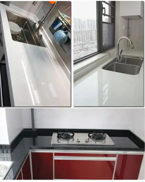厨房灶台贴大理石台面透明石英石耐高温防水防油贴纸家具保护 加厚耐