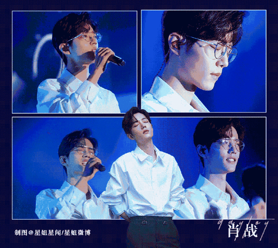 肖战网络视听盛典彩排图#  白西装小王子披风,真的爱了  期待晚上的