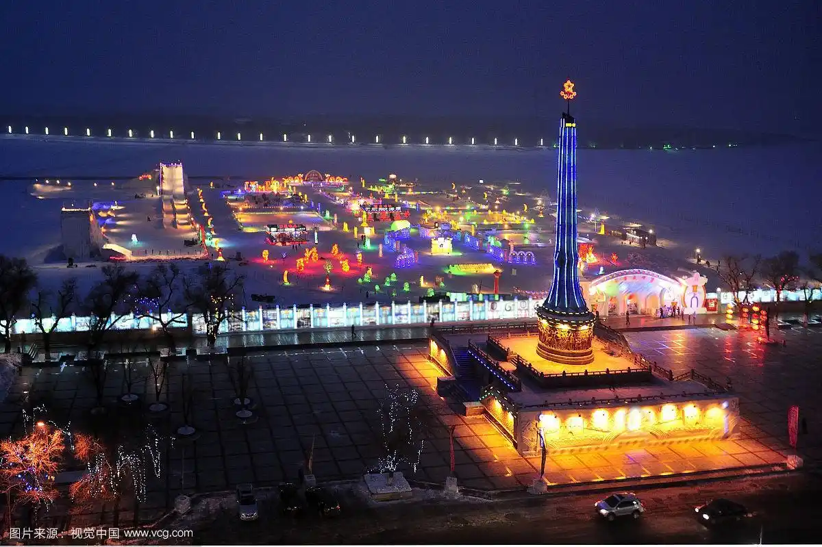 黑龙江省佳木斯夜景