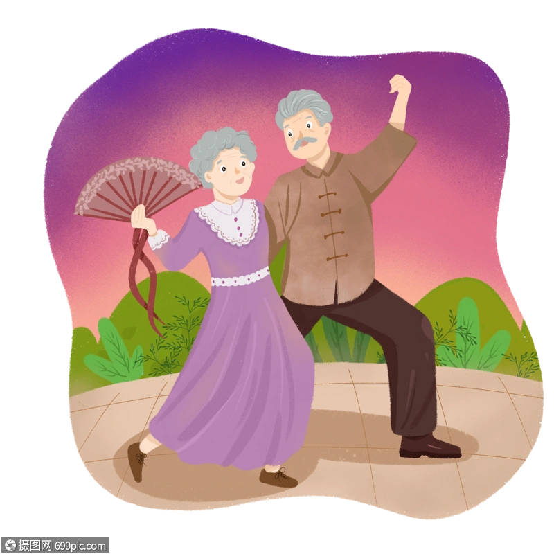 正在公园里跳广场舞的大爷大妈