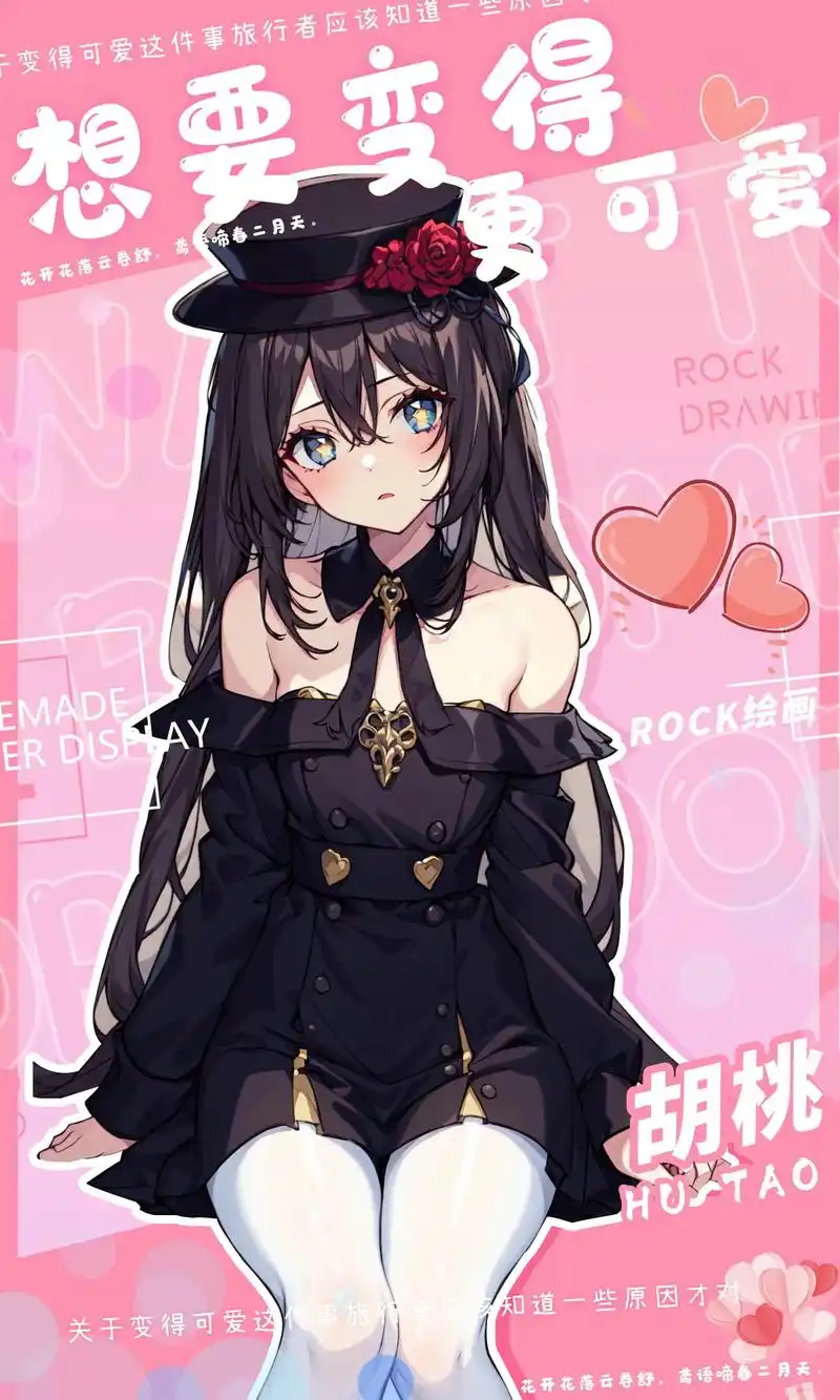 胡桃想要变得可爱-原神海报风.可爱的你不准备点个赞吗#二次元 - 抖音