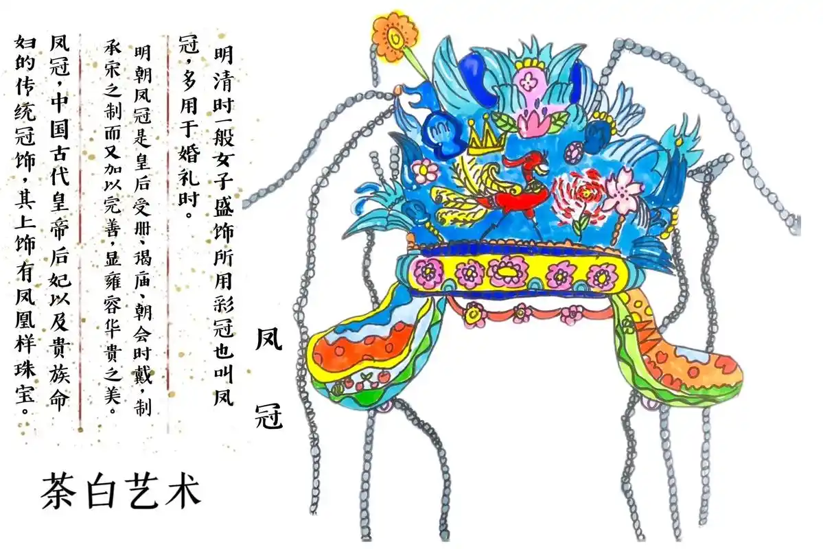 少儿美术教育 #一起学画画  凤冠 8 - 抖音