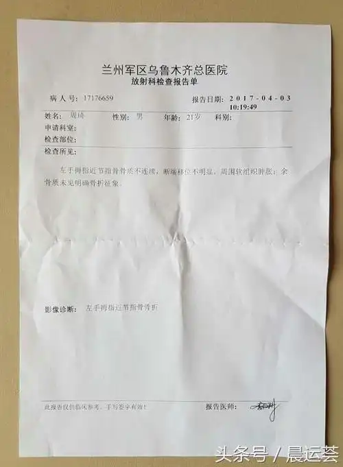 诊断书确诊骨折