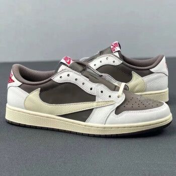 耐克aj倒钩低帮新款low藤原浩闪电3.0男女运动鞋母婴 白棕 38