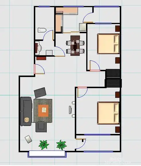 发一张自己做的俺家里的平面图