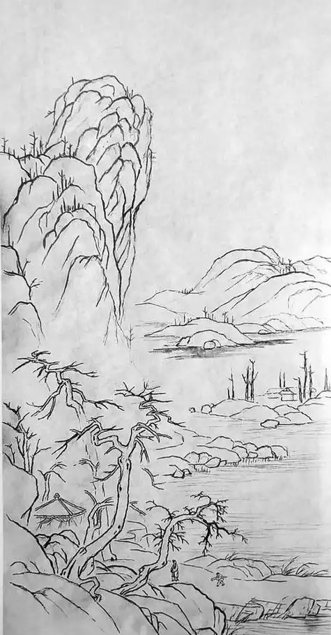 素描山水画金鸿素描微课学员作品_素描_山水画_绘画_国画_画画_文化