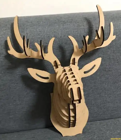激光切割设计图创意鹿头