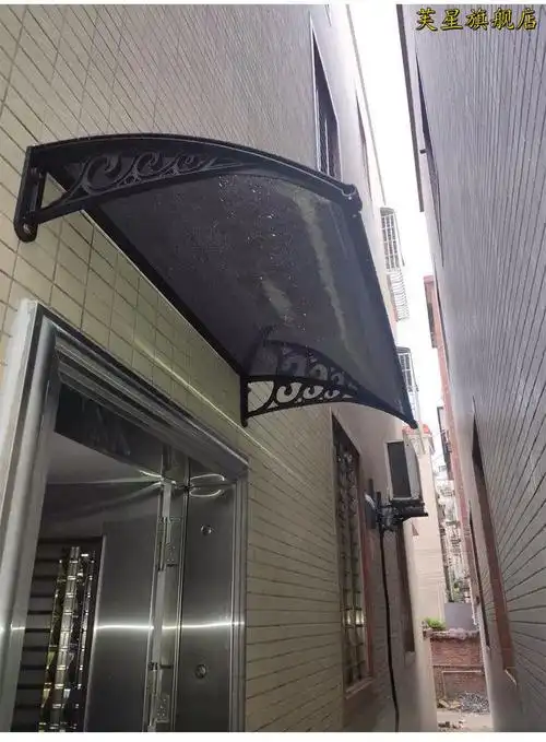 定制适用铝合金雨棚户外防雨阳台窗户无声门口雨搭透明屋檐小院遮阳棚
