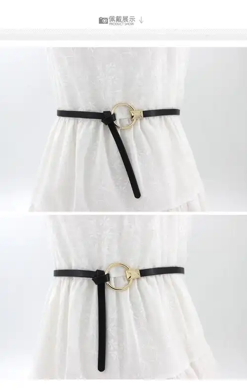 韩版春夏学生衣裙休闲装饰腰带多色圆环打结女士腰带配饰一件代发