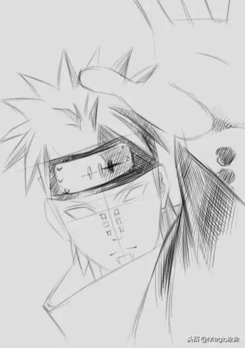 火影忍者佩恩怎么画,火影忍者佩恩怎么画全身(素描风火影忍者佩恩绘画
