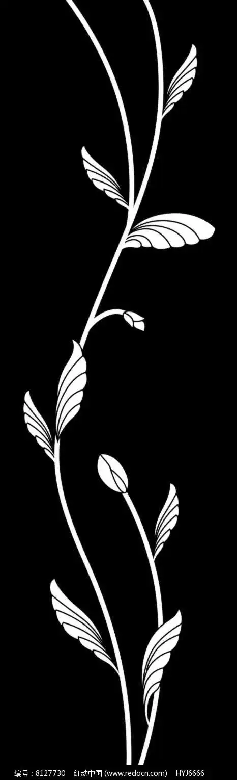 叶子线图雕刻图案