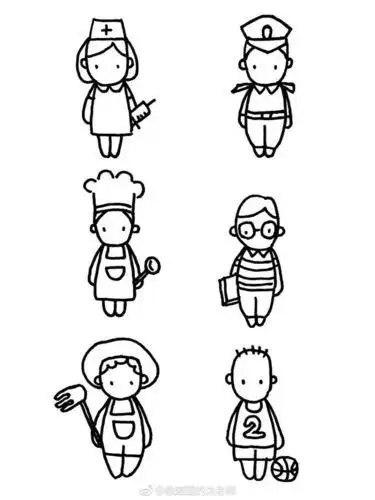 小朋友的人物卡通简笔画简单易画作者教画画的沈老师