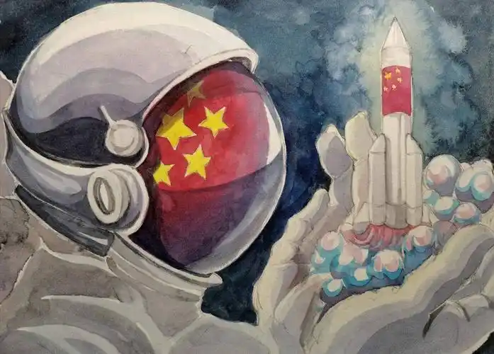 赏析色彩基础课程作品学新中国史之弘扬航天精神拥抱星辰大海