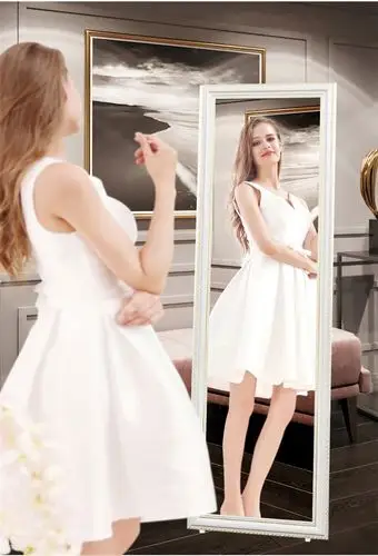 实木全身镜子欧式落地镜简约卧室家用穿衣镜服装店学生宿舍试衣镜