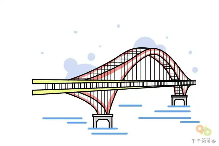 重庆朝天门长江大桥简笔画