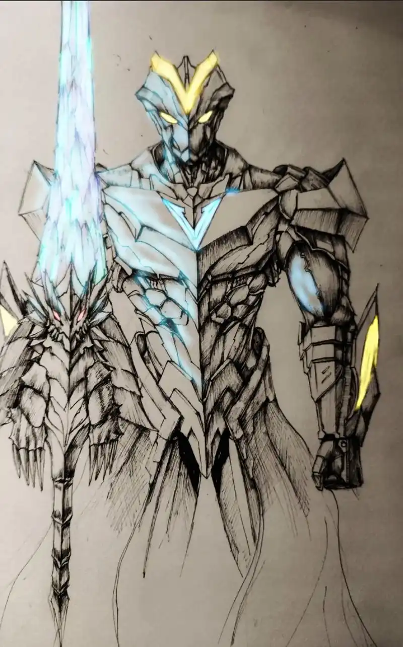 谢帕顿圣剑.维克特利自设机动 #奥特曼#手绘 #简笔画 # - 抖音