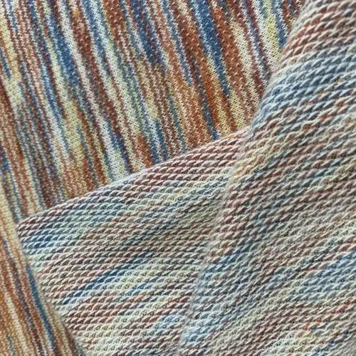 新到货纱线染色涤棉法国毛圈毛巾布针织面料