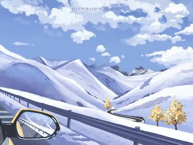 色彩速涂21雪山插画日记028